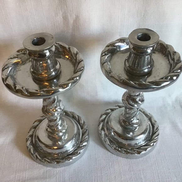 Pair of Silver Candle Sticks for Taper Candles - Picture 3 of 5